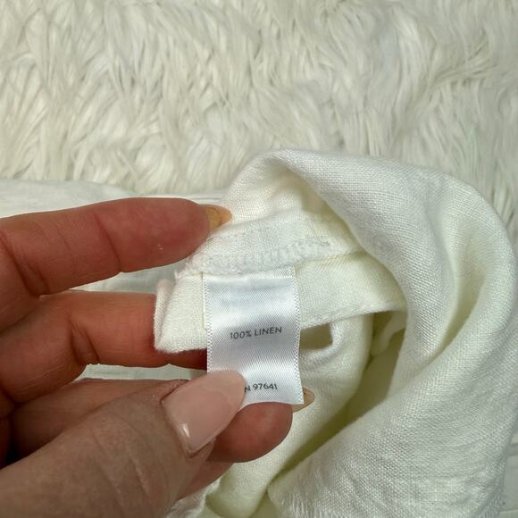 J. Jill Pure Jill Linen Capri Pants Size SP White 100% Linen Lagenlook - Picture 7 of 16